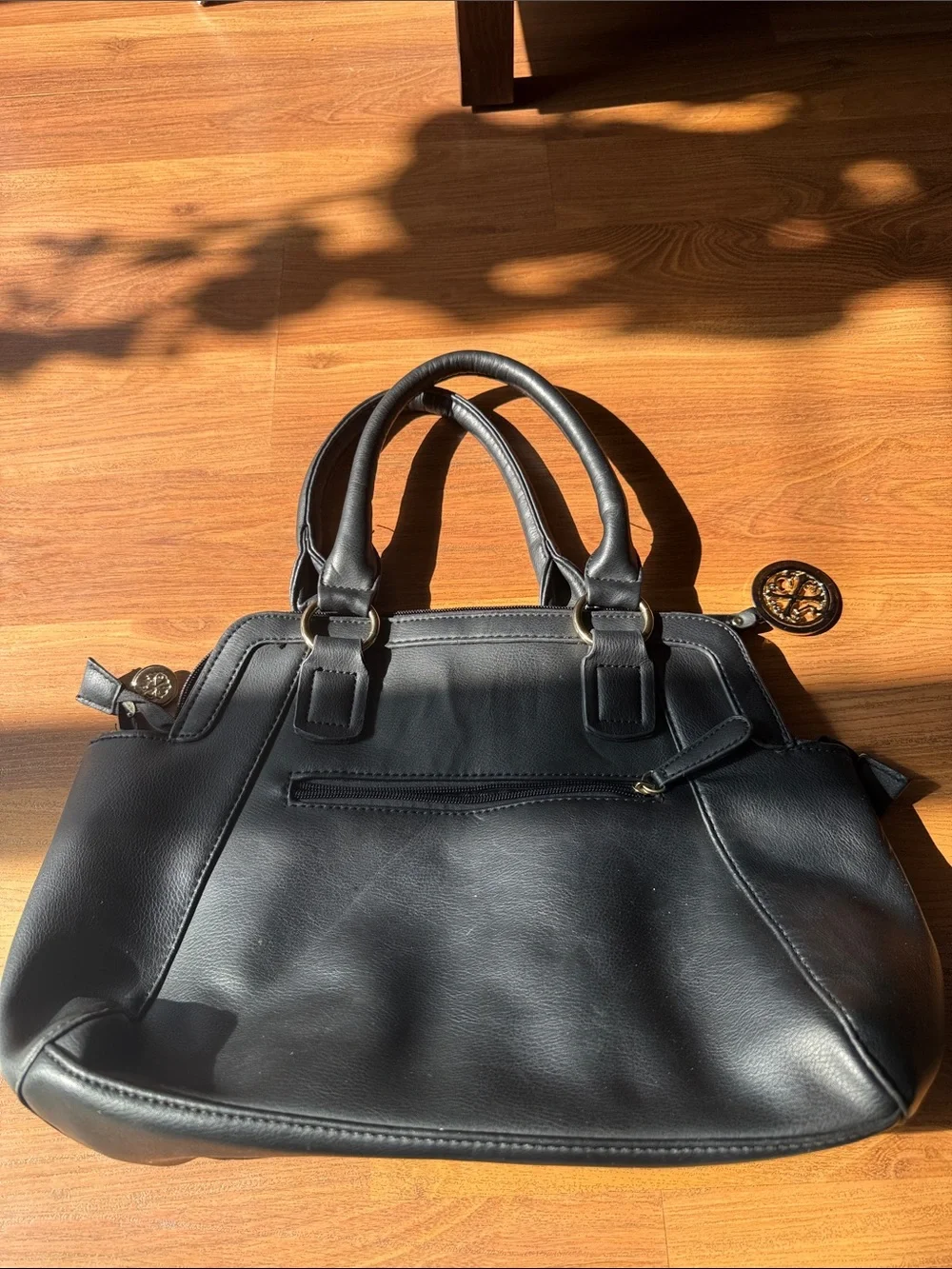 Christian Lacroix Black Quilted Satchel with Gold Charm